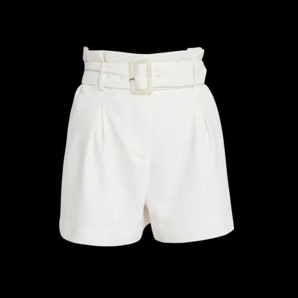 Veronica Beard White Belted Shorts - Picture 2 of 2